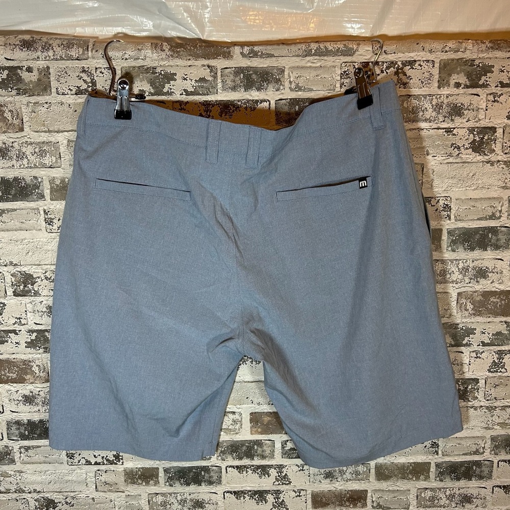 TravisMathew Mens Performance Golf Shorts Blue Heathered Stretch Size 36 - Picture 4 of 4